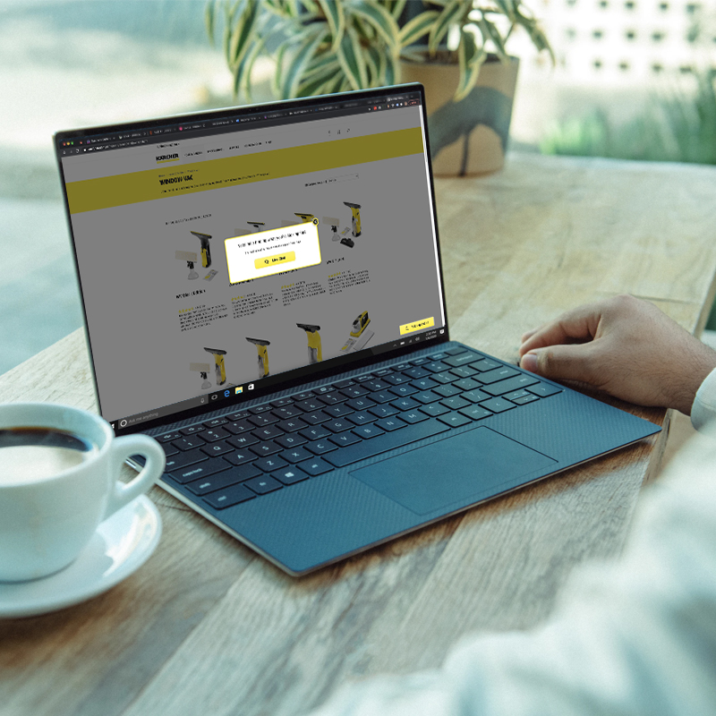 Image showing a live chat trigger on a laptop