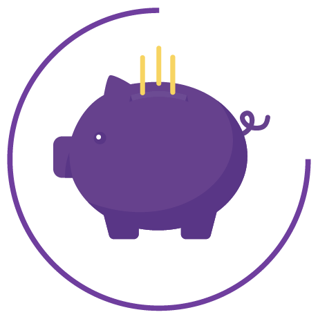 Case study icon for money saving